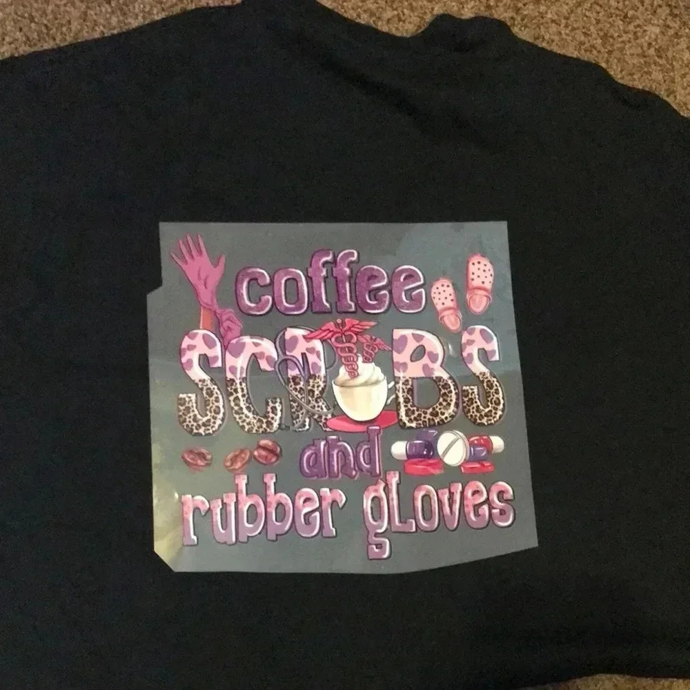 Custom made “coffee scrubs & rubber gloves short sleeve Tshirt‎
